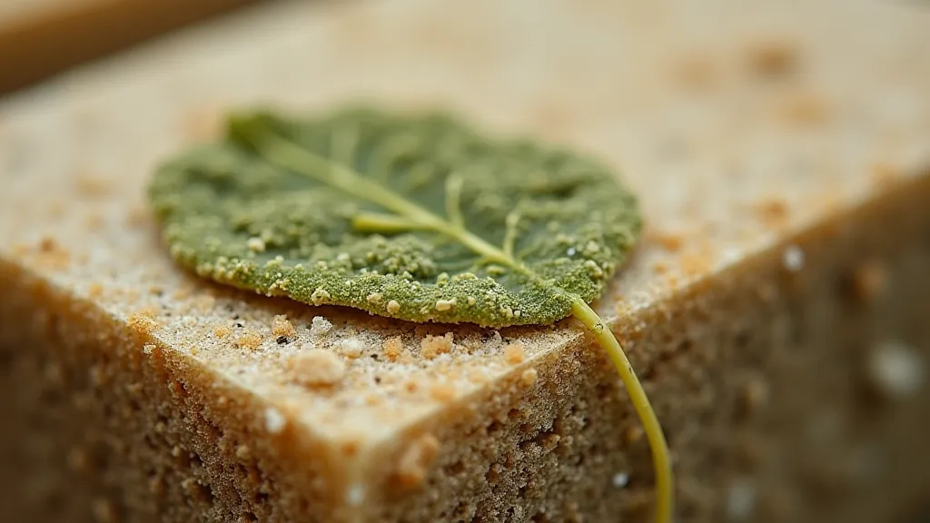 Green mold contamination on a mushroom block