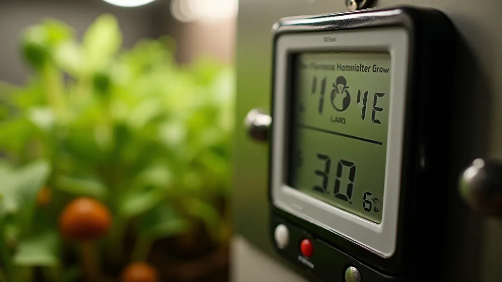 Digital hygrometer and thermometer measuring humidity and temperature
