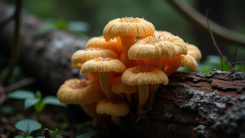 Lion's Mane growing on hardwood log