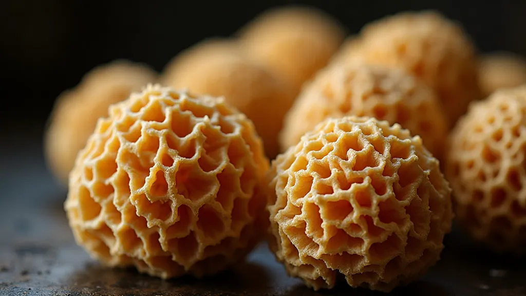 Close-up of morel mushrooms