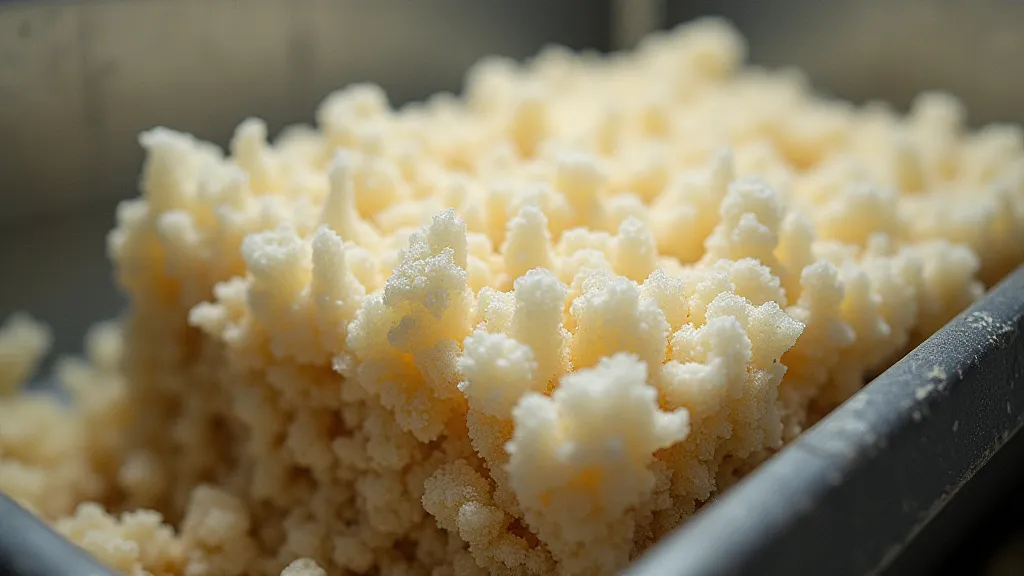 Mushroom mycelium growing on a substrate block