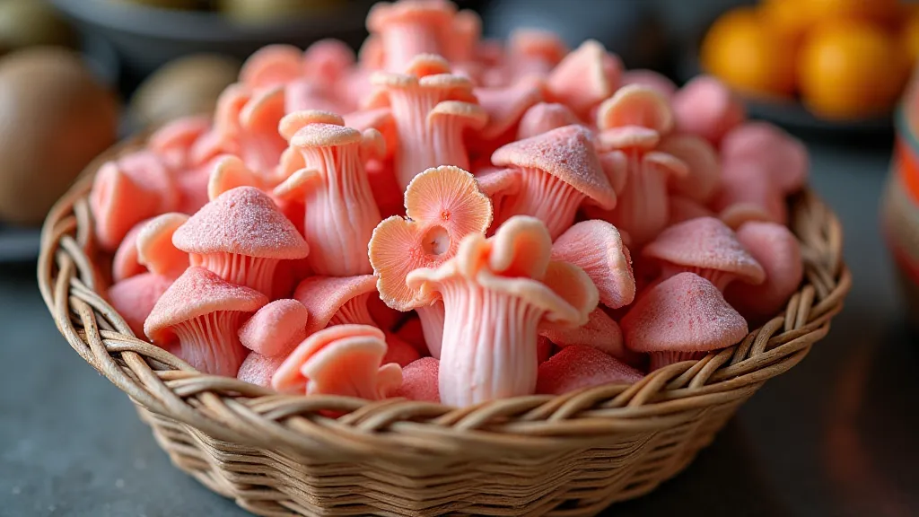 Harvested Pink Oyster mushrooms