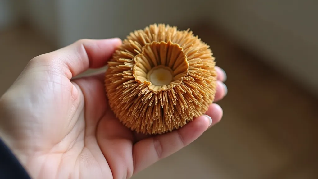 Rehydrated mushroom in a hand