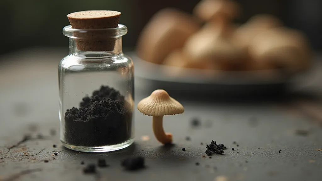 Mushroom spores in a vial